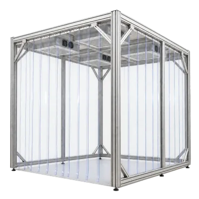 Clean booth illustrative render